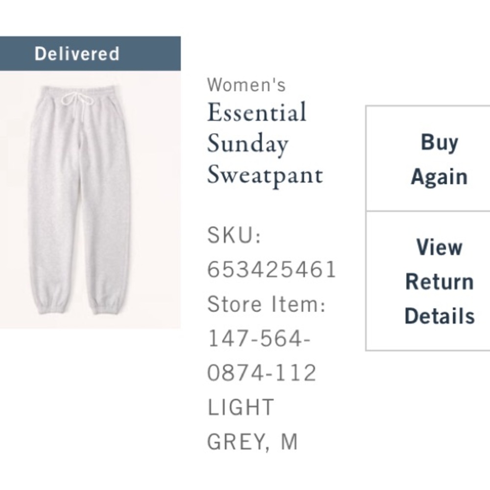 Abercrombie & Fitch Grey Essential Sunday Sweatpant